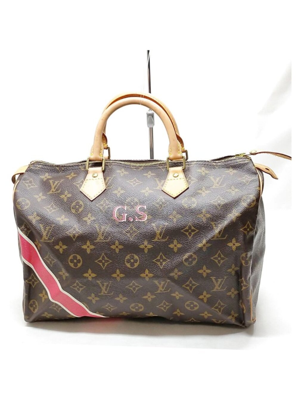 Authentic Louis Vuitton Speedy 35 Monogram Custom Painted Handbag Boston Bag - Picture 2 of 16